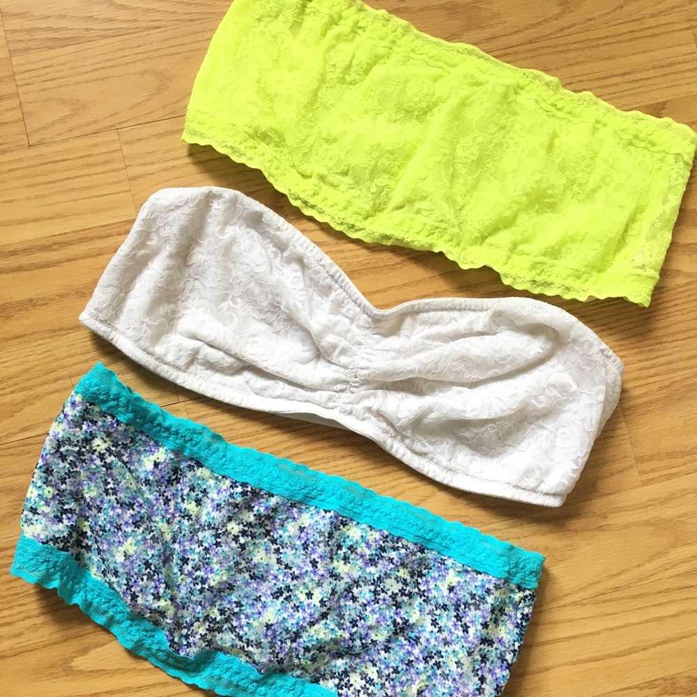 Set of 3 Victoria Secret Strapless bandeau bras
